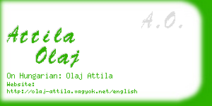 attila olaj business card